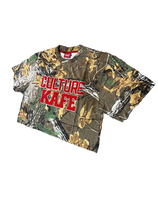 Women's Dirty Camo Crop Tee camo design