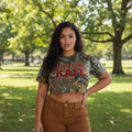 WOMEN’S DIRTY CAMO CROP TEE