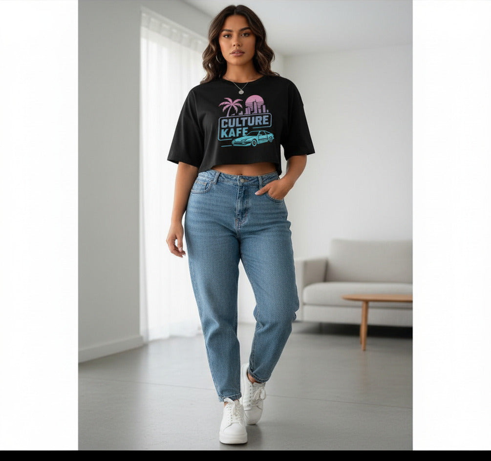 Oversized Culture Miami Crop top