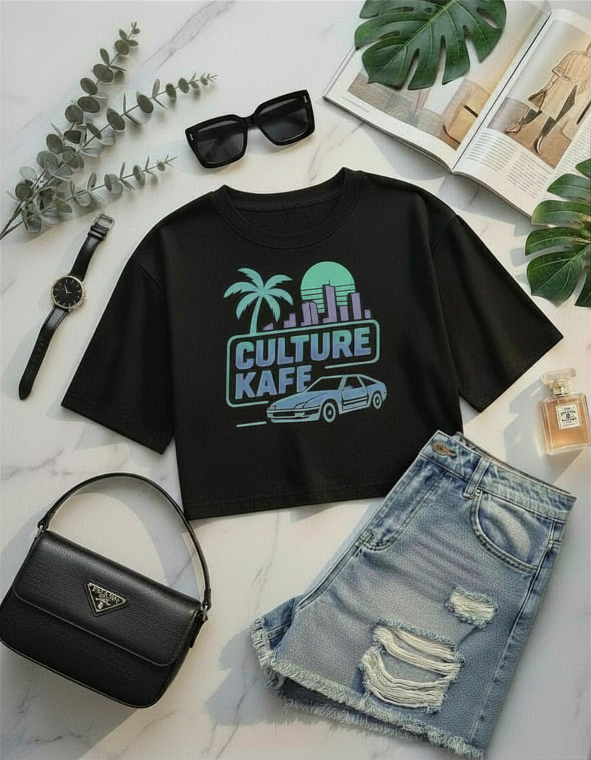Oversized Culture Miami Crop top