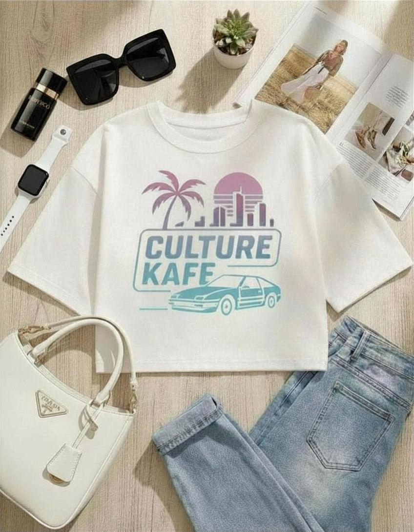 Oversized Culture Miami Crop top
